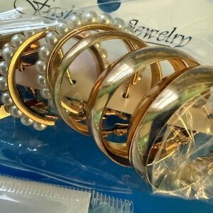 Gold-Tone Hoop Earrings Set of 20 pieces